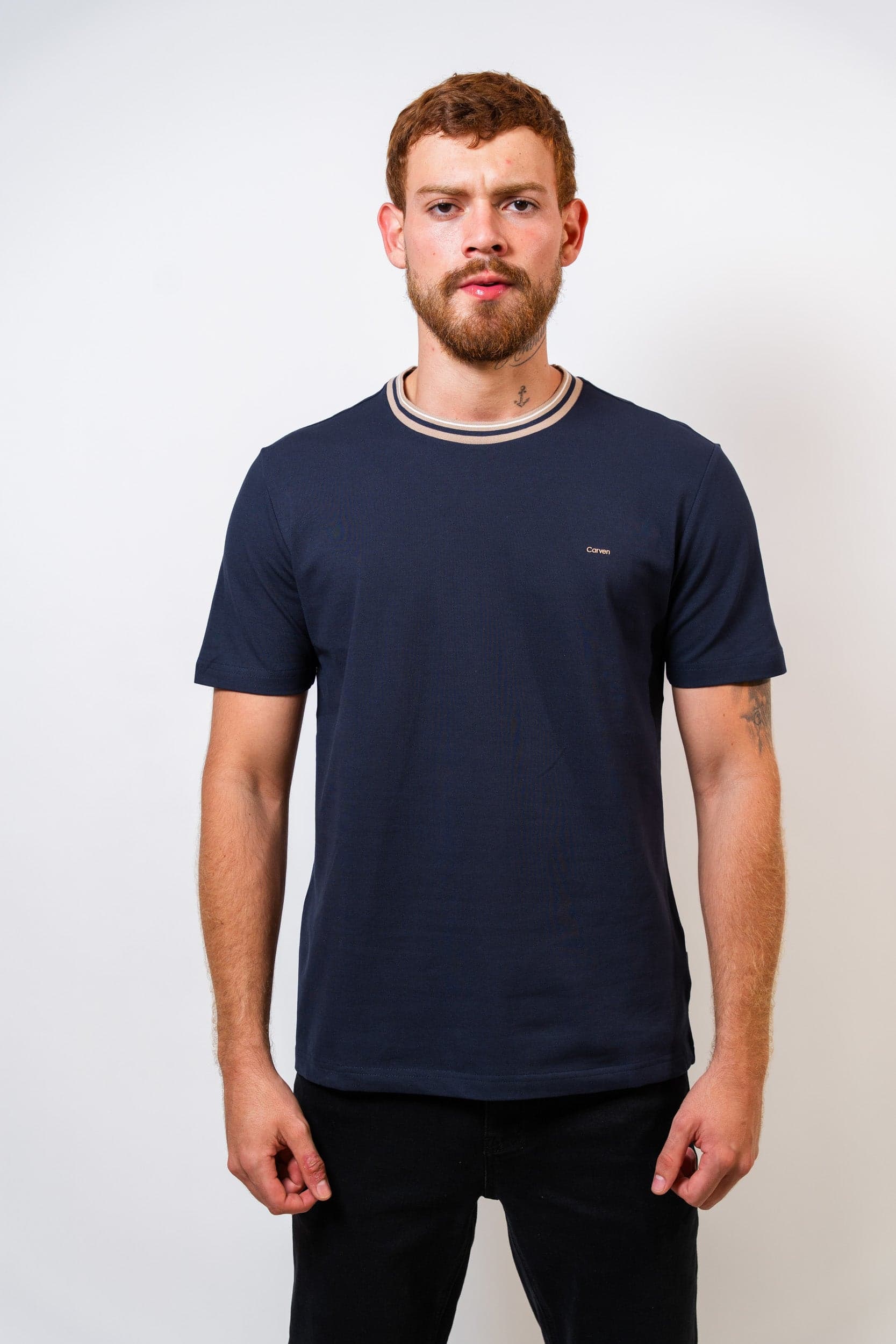 Camiseta Básica Azul Hombre Carven