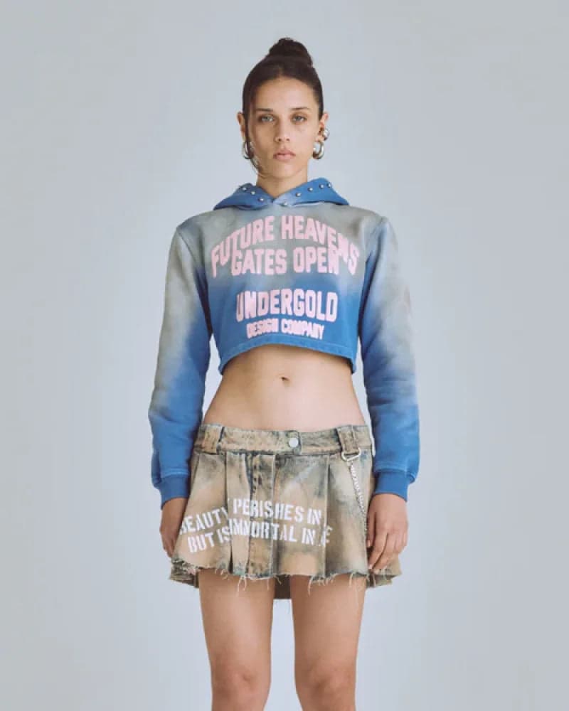Hoodie Women Undergold Agnus Dei Future Heavens Storm Blue