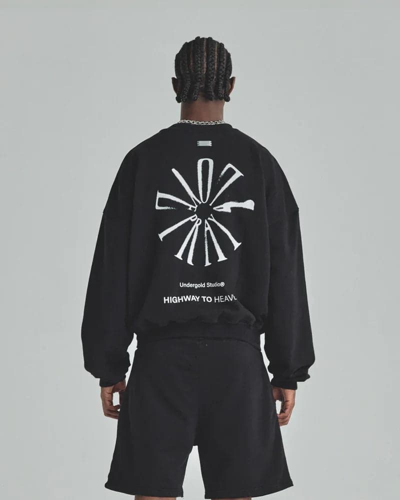 Hoodie Men Undergold Spring Pray 4 Love Boxy Fit Crewneck