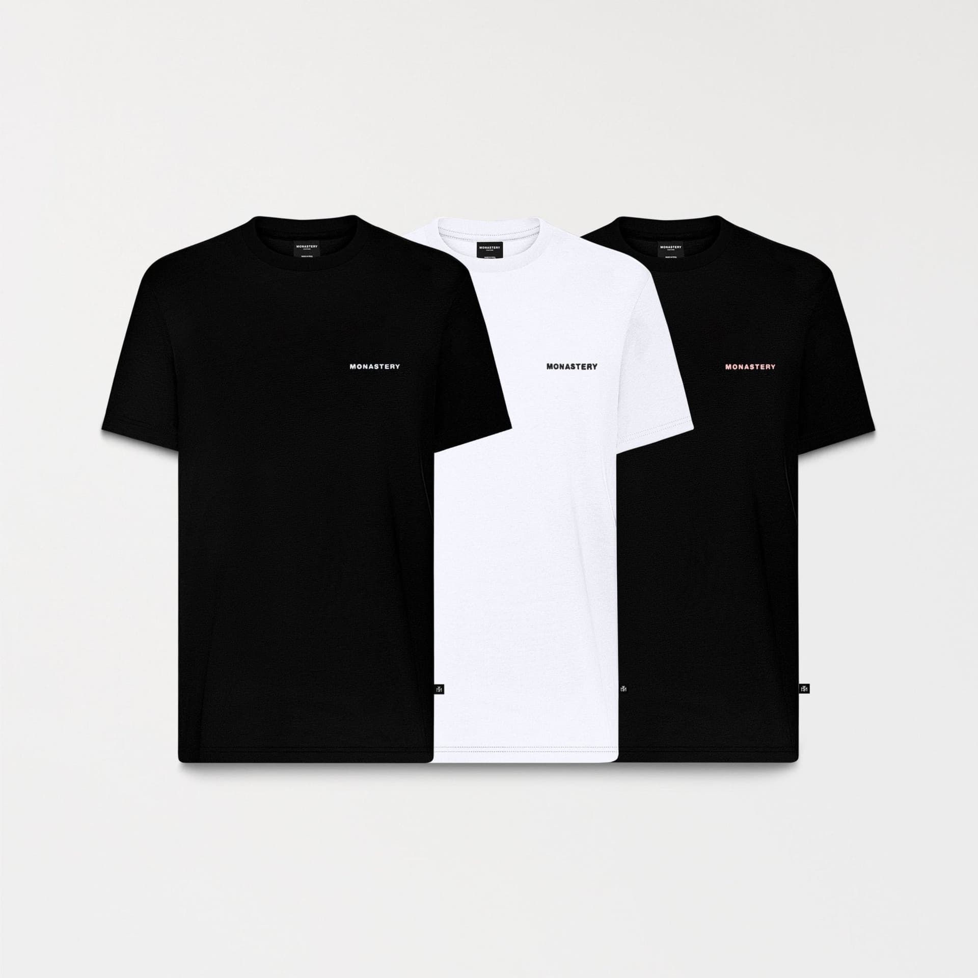 TALNOR PACK T-SHIRT MEN BLACK- WHITE- BLACK PINK